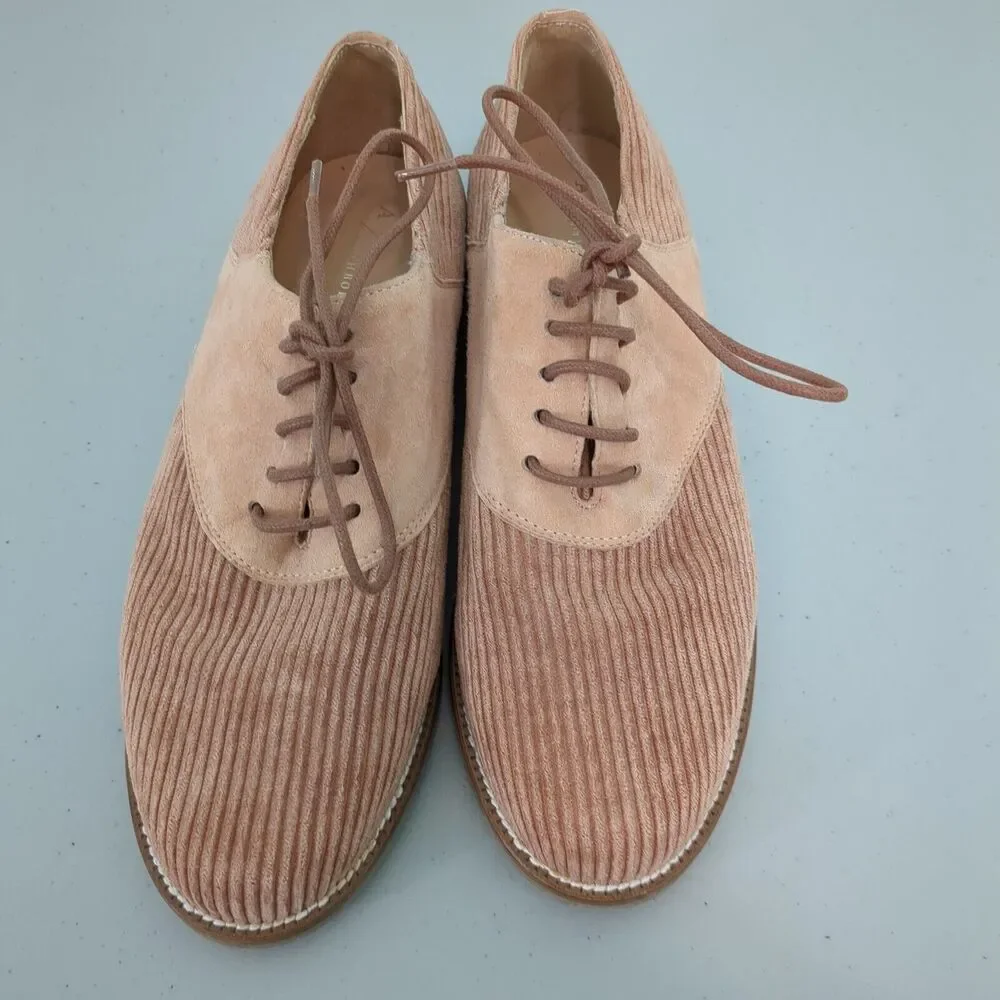 Anthropologie courdory Oxford blush pink loafers 37 us 7 shoes
